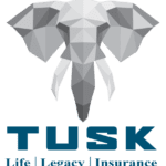Logo of Tusk Life Insurance featuring a geometric elephant head.