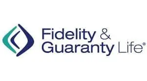 Logo of Fidelity & Guaranty with text and a blue emblem.