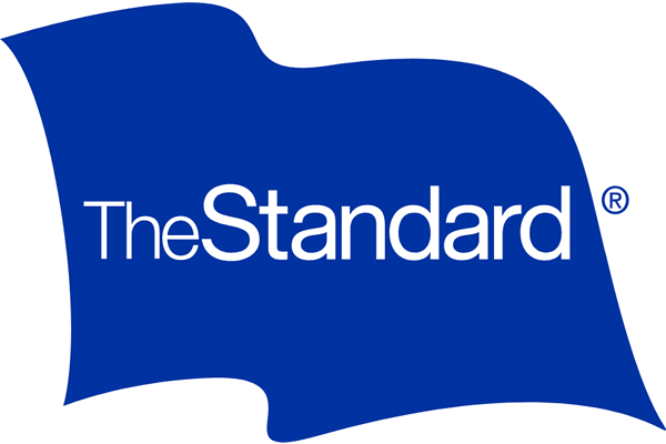 Logo of The Standard with blue background and white text.
